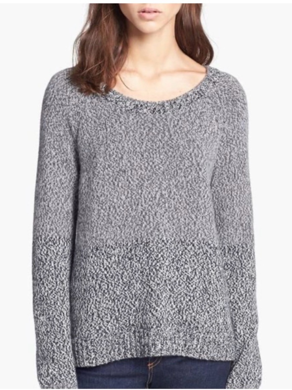 rag & bone Claire Sweater Wool Alpaca Gray Knit Size Small Scoop Neck Revolve